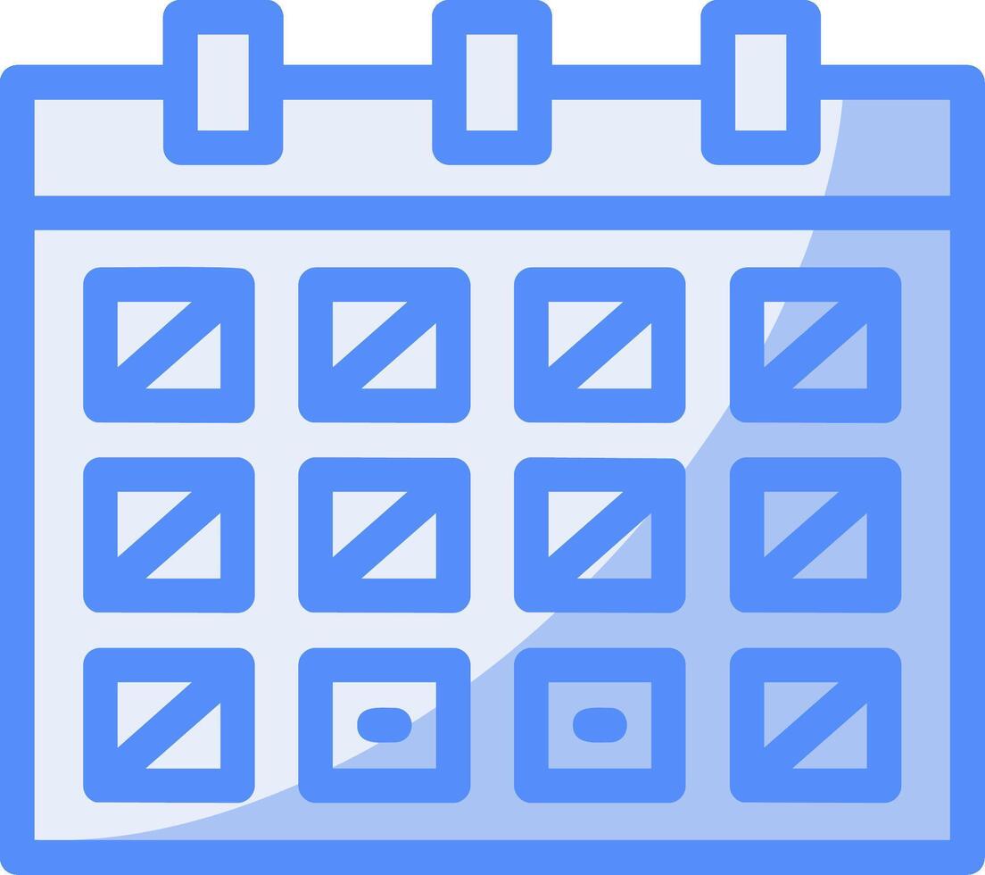 Calendar with event date Line Filled Blue Icon vector