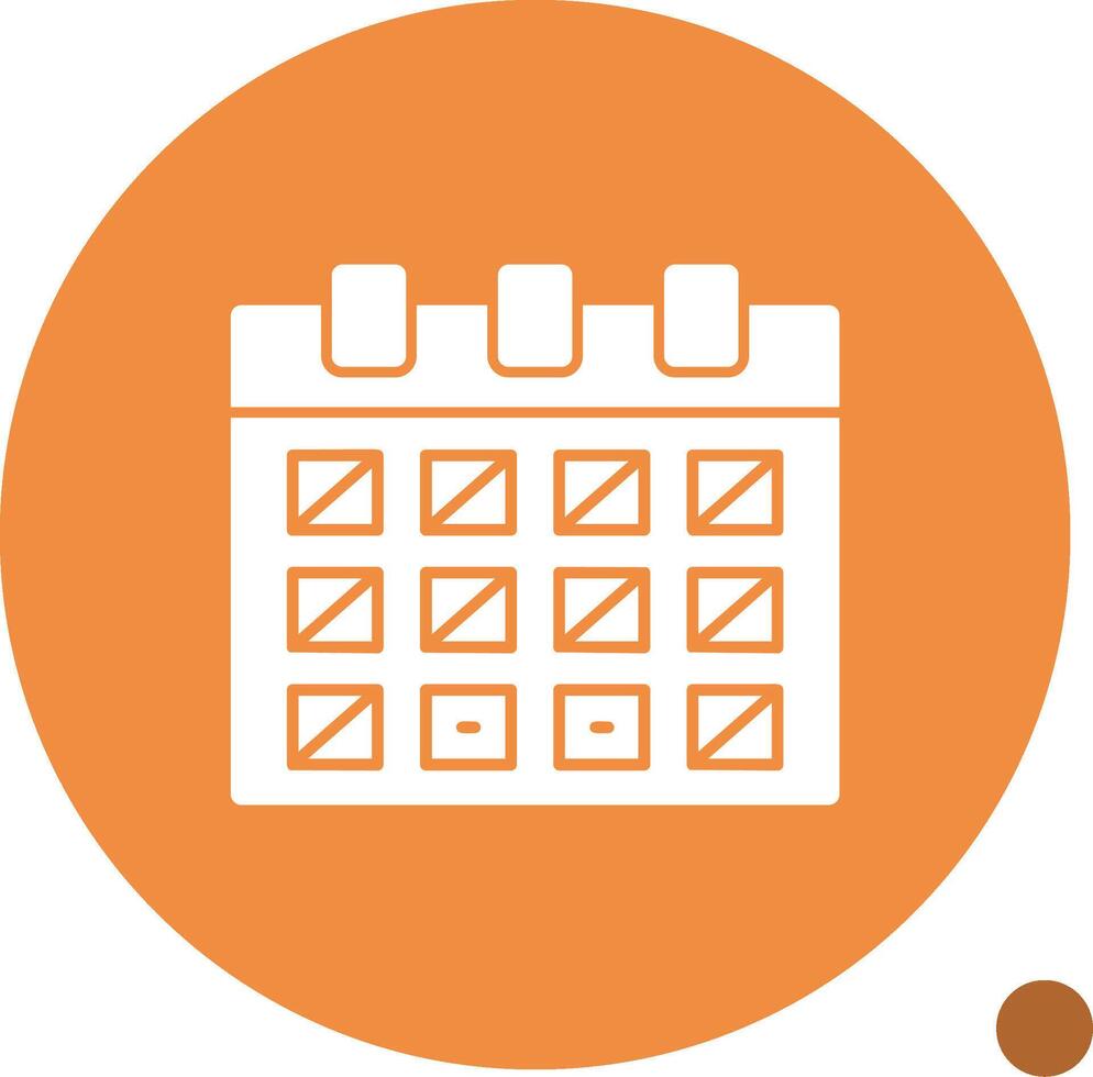 Calendar with event date Glyph Shadow Icon vector