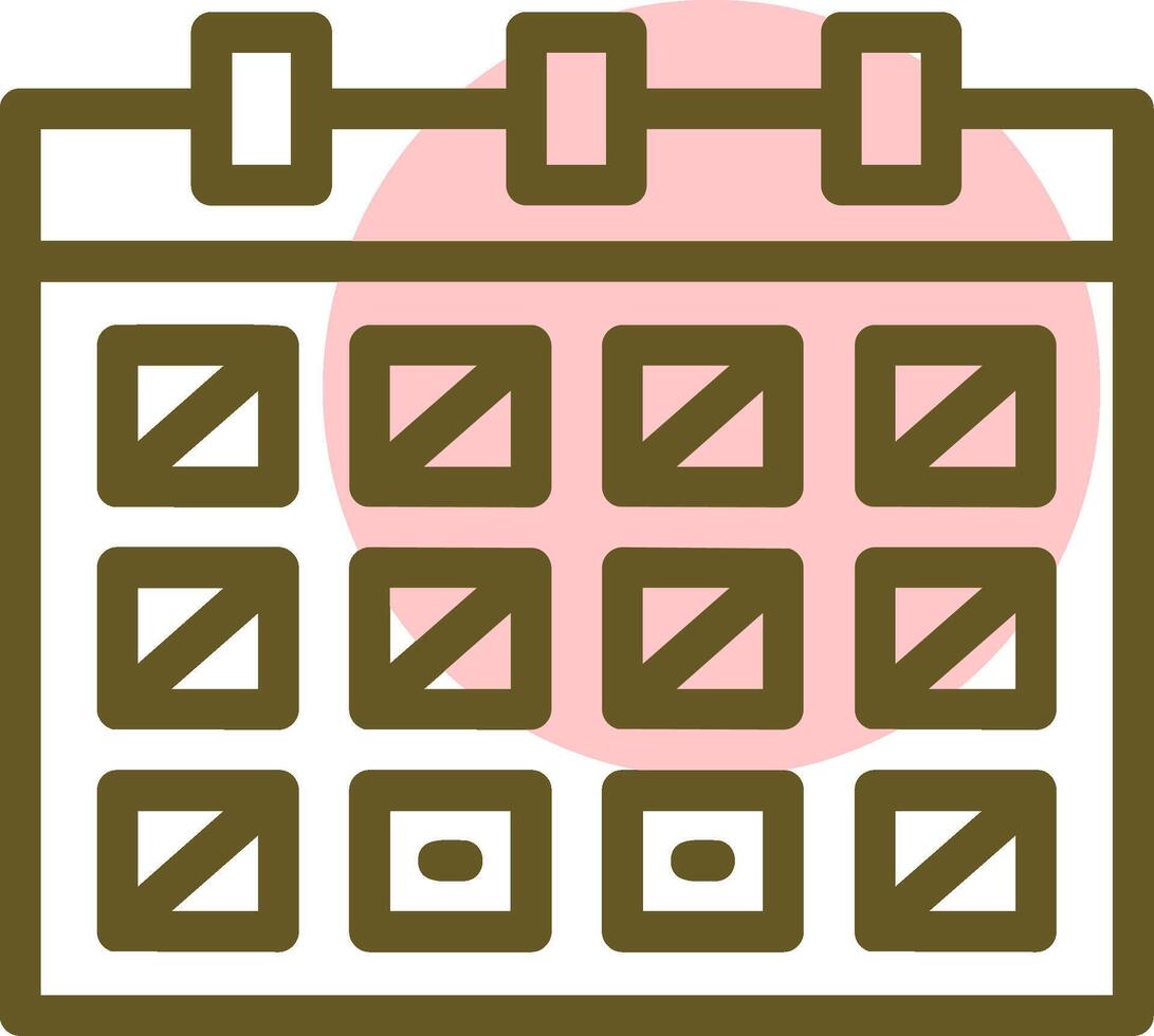Calendar with event date Linear Circle Icon vector