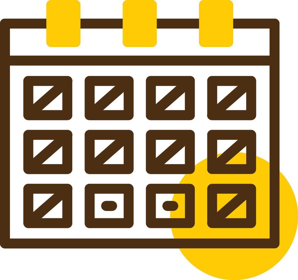 Calendar with event date Yellow Lieanr Circle Icon vector