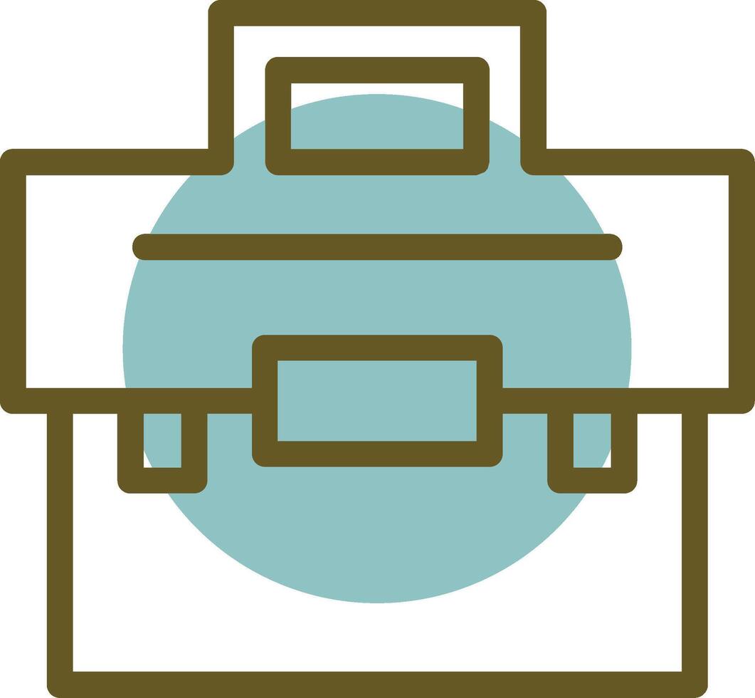 Briefcase Linear Circle Icon vector