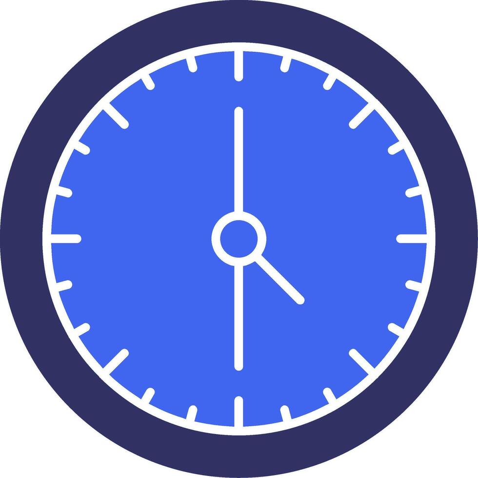 hora reloj sólido dos color icono vector