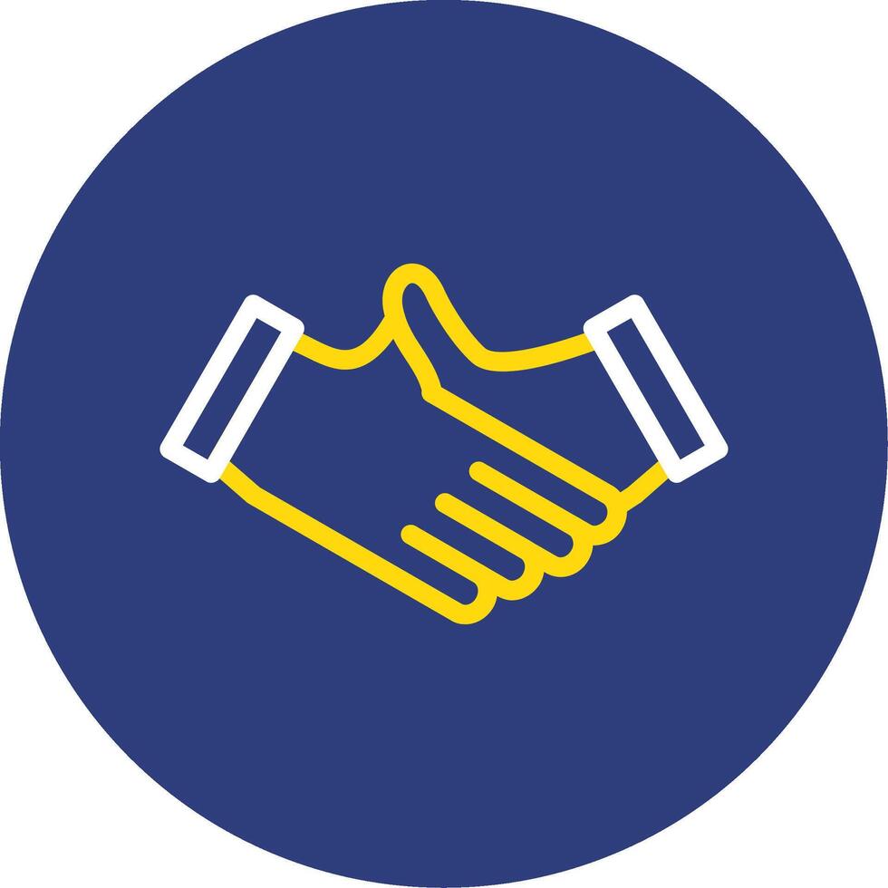 Handshake Dual Line Circle Icon vector