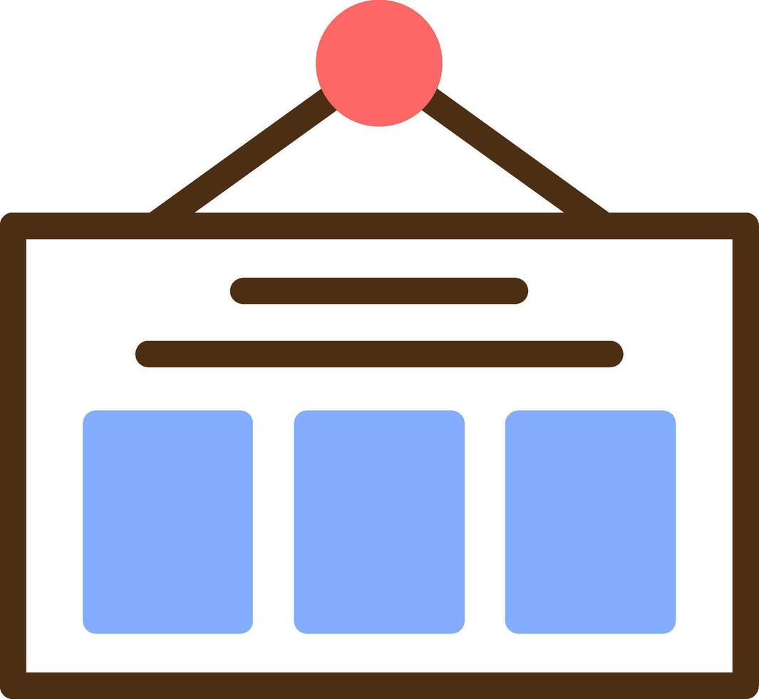 Job Board Color Filled Icon vector