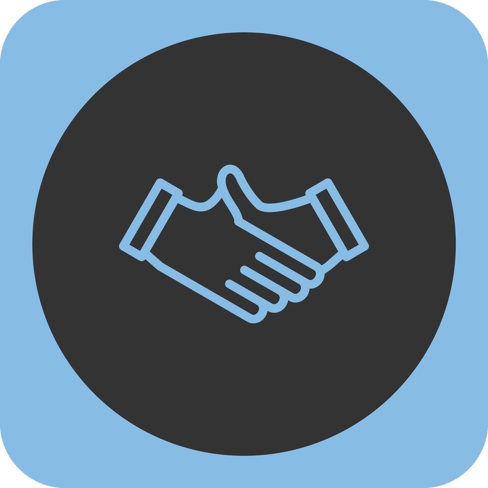 Handshake Linear Round Icon vector