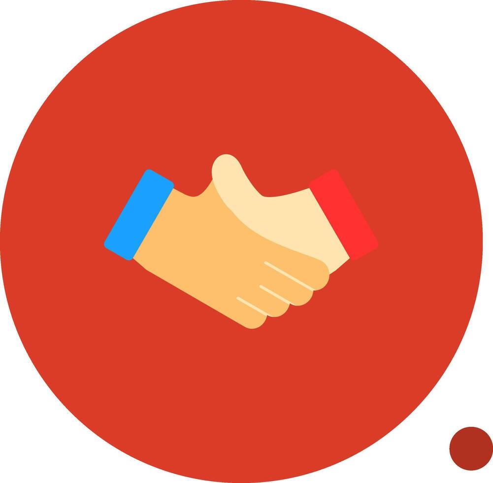 Handshake Flat Shadow Icon vector