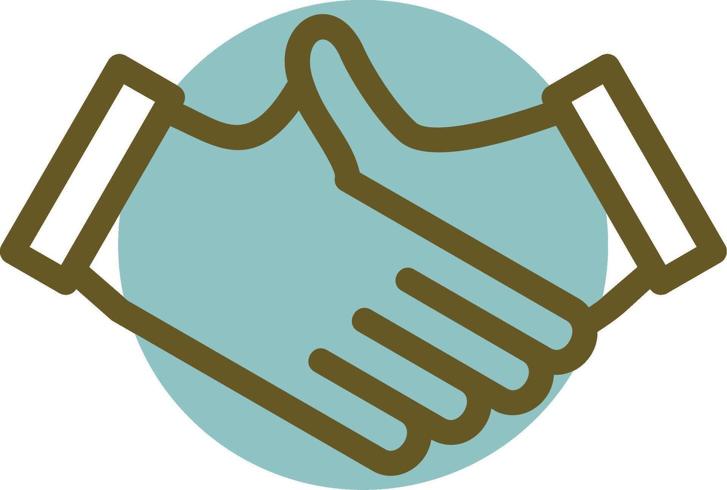 Handshake Linear Circle Icon vector