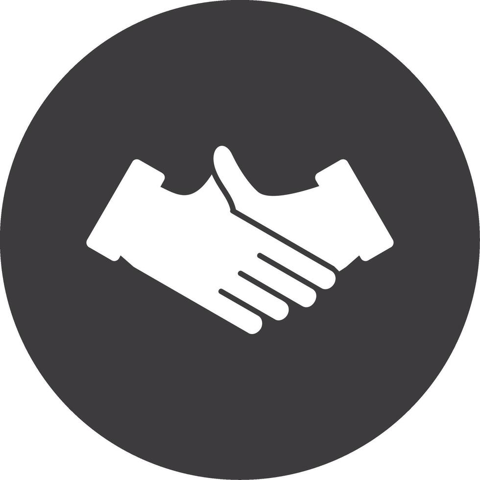 Handshake Glyph Circle Icon vector