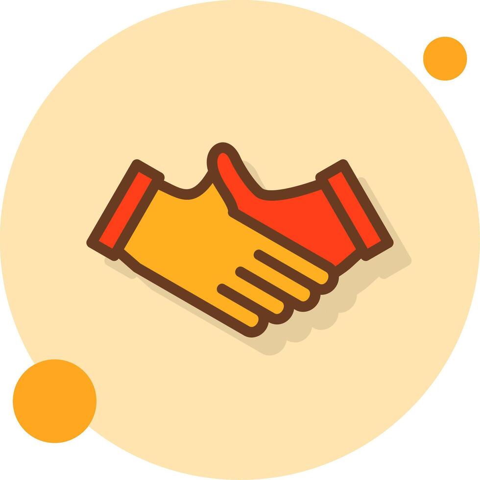 Handshake Filled Shadow Circle Icon vector