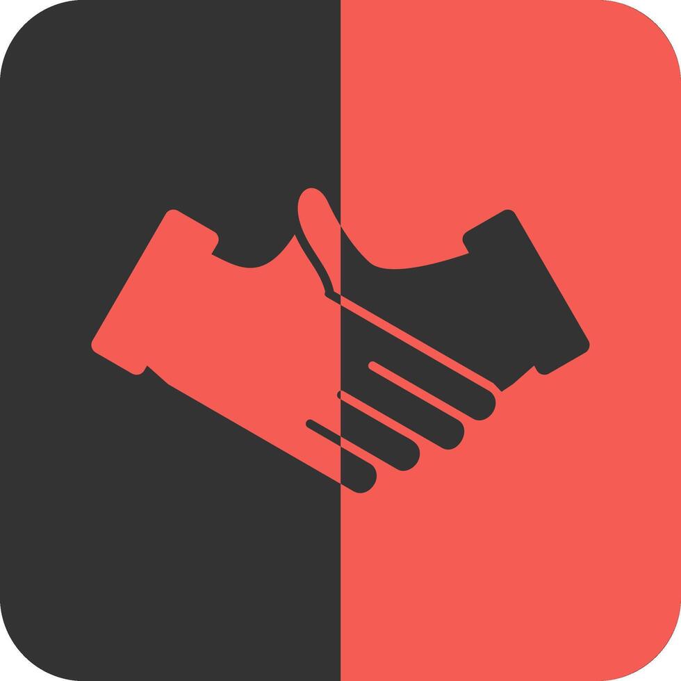 Handshake Red Inverse Icon vector
