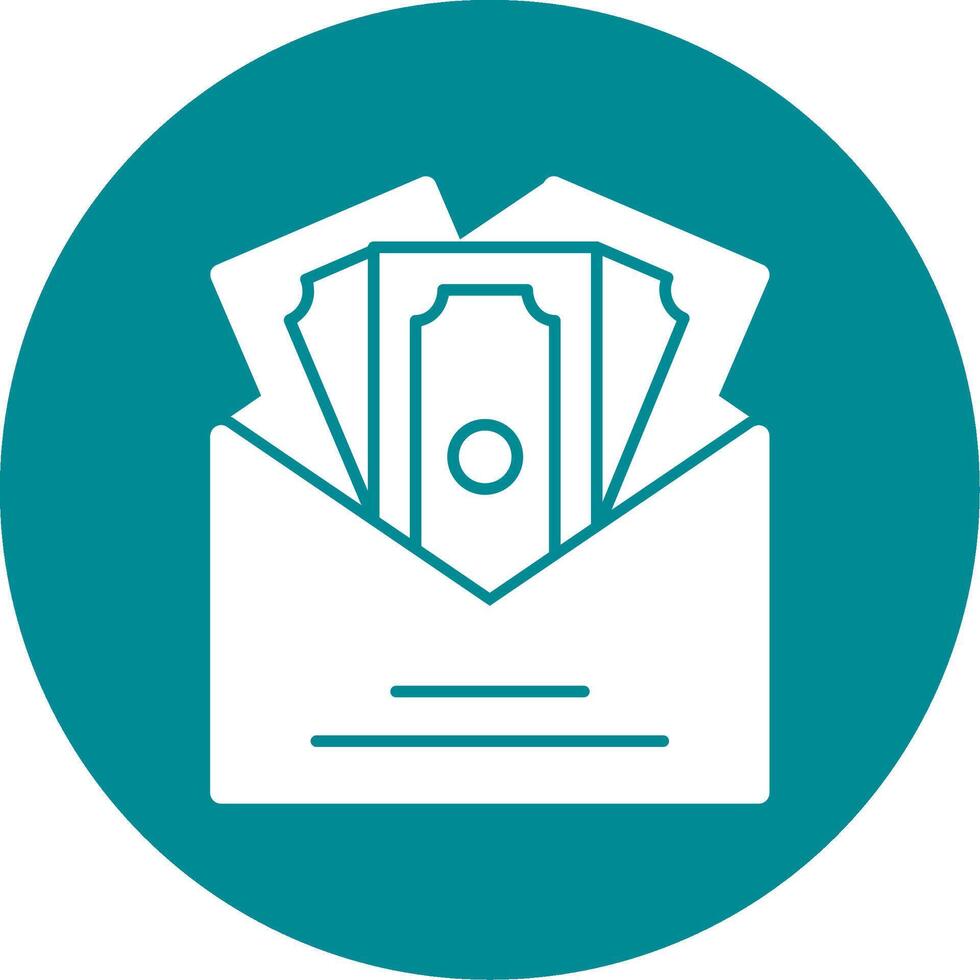 Salary Glyph Circle Icon vector