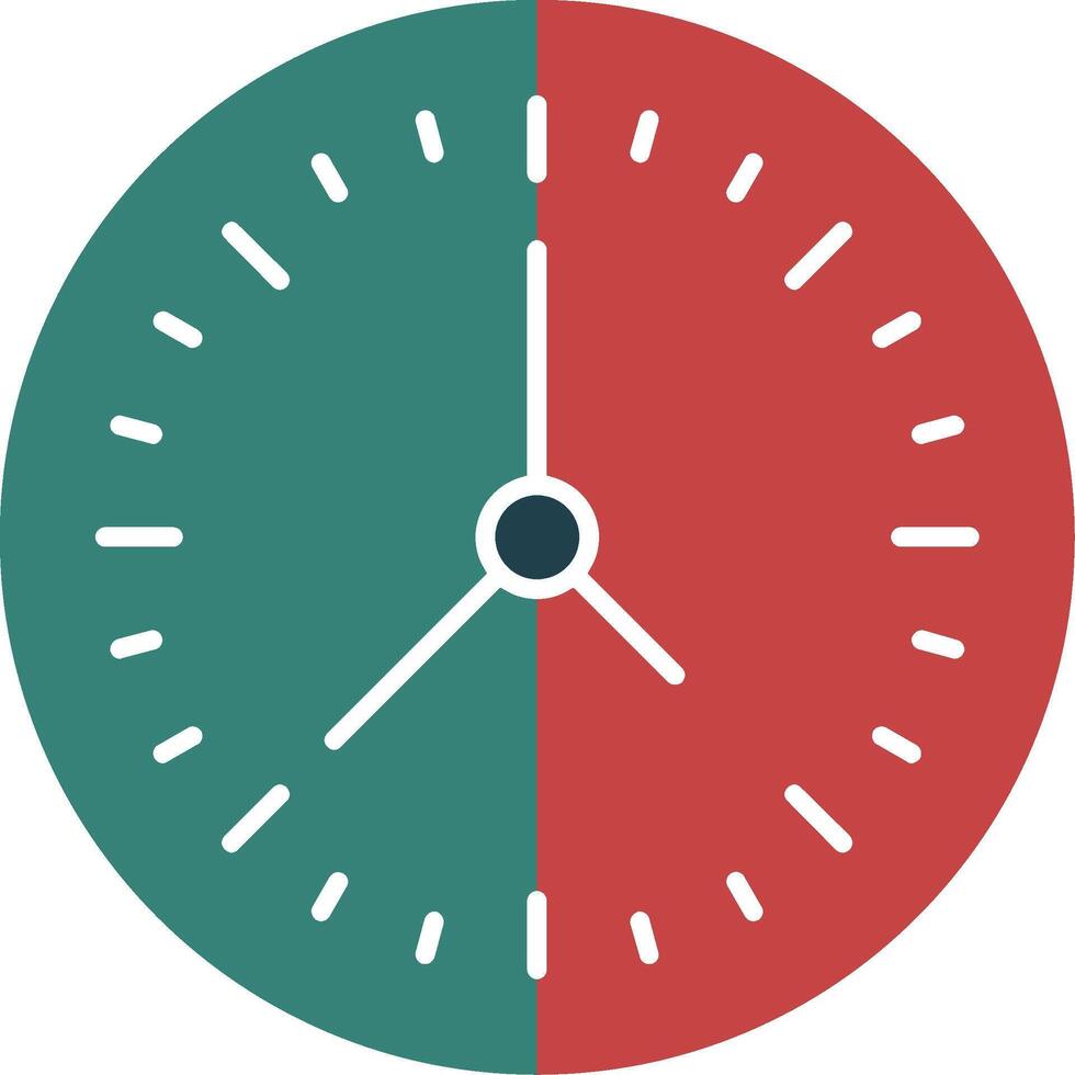 Clock Glyph Two Color Icon vector