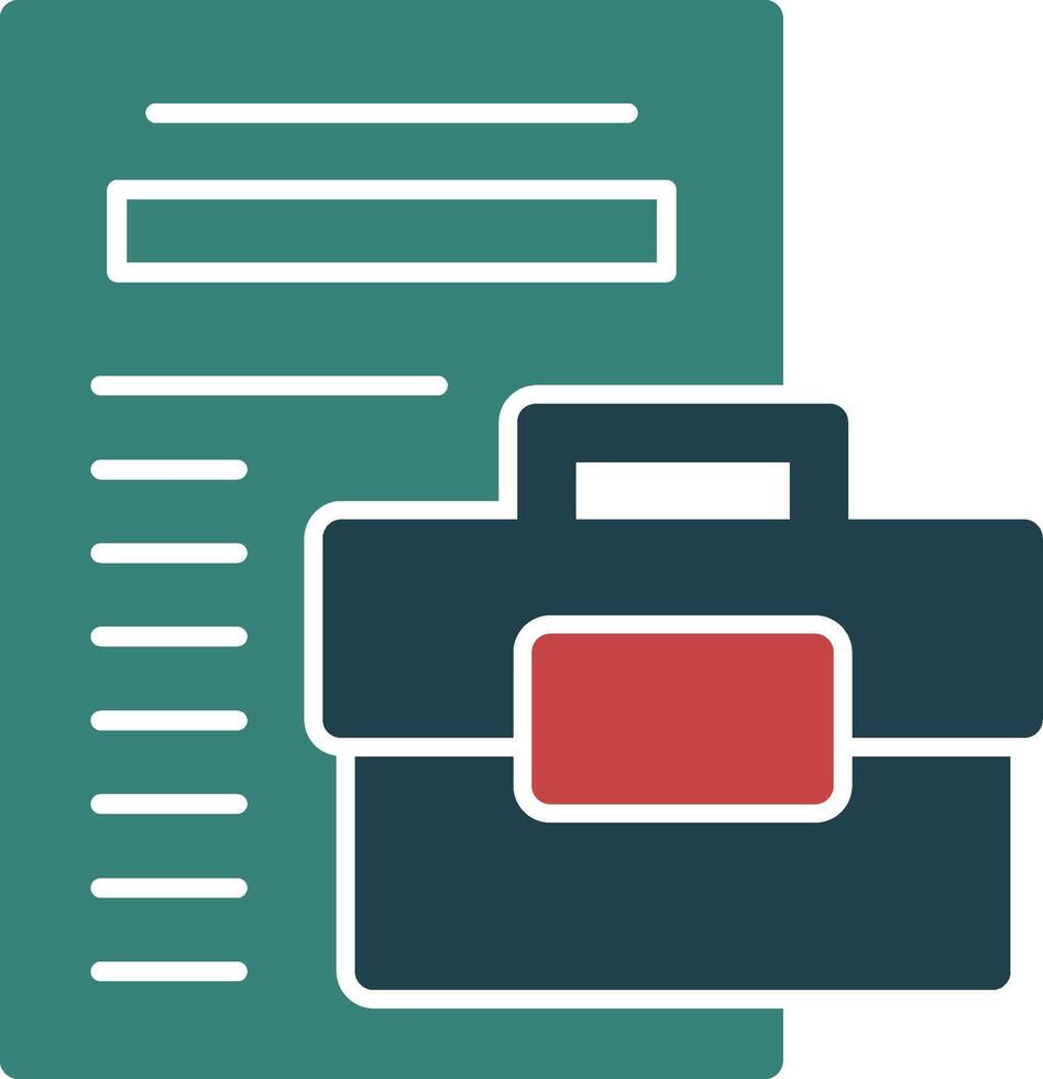 Contract Glyph Two Color Icon vector