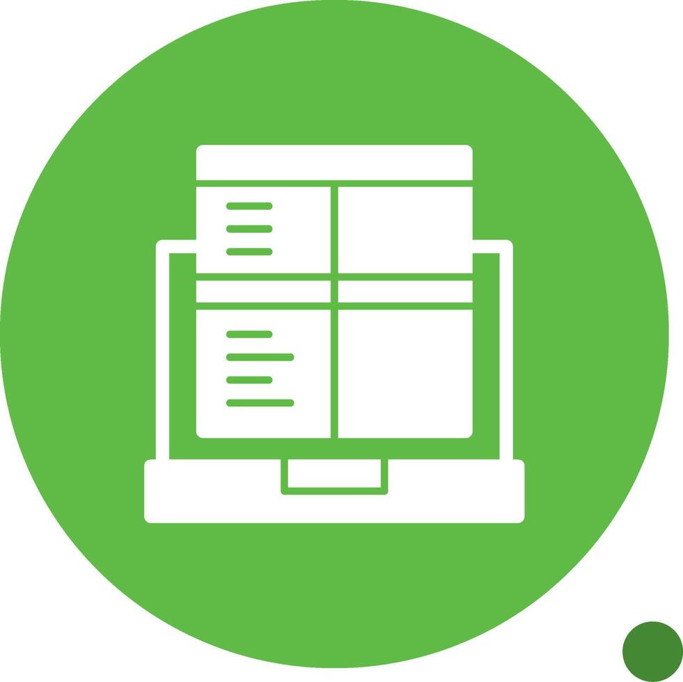 Laptop for online job applications Glyph Shadow Icon vector