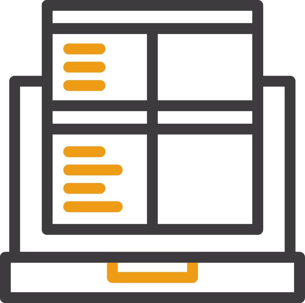 Laptop for online job applications Line Circle Icon vector