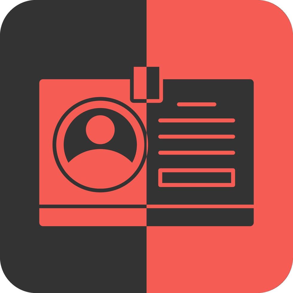 ID Card Red Inverse Icon vector