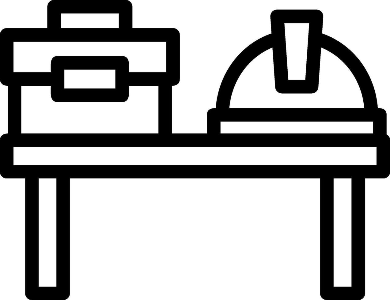 Desk Line Icon vector