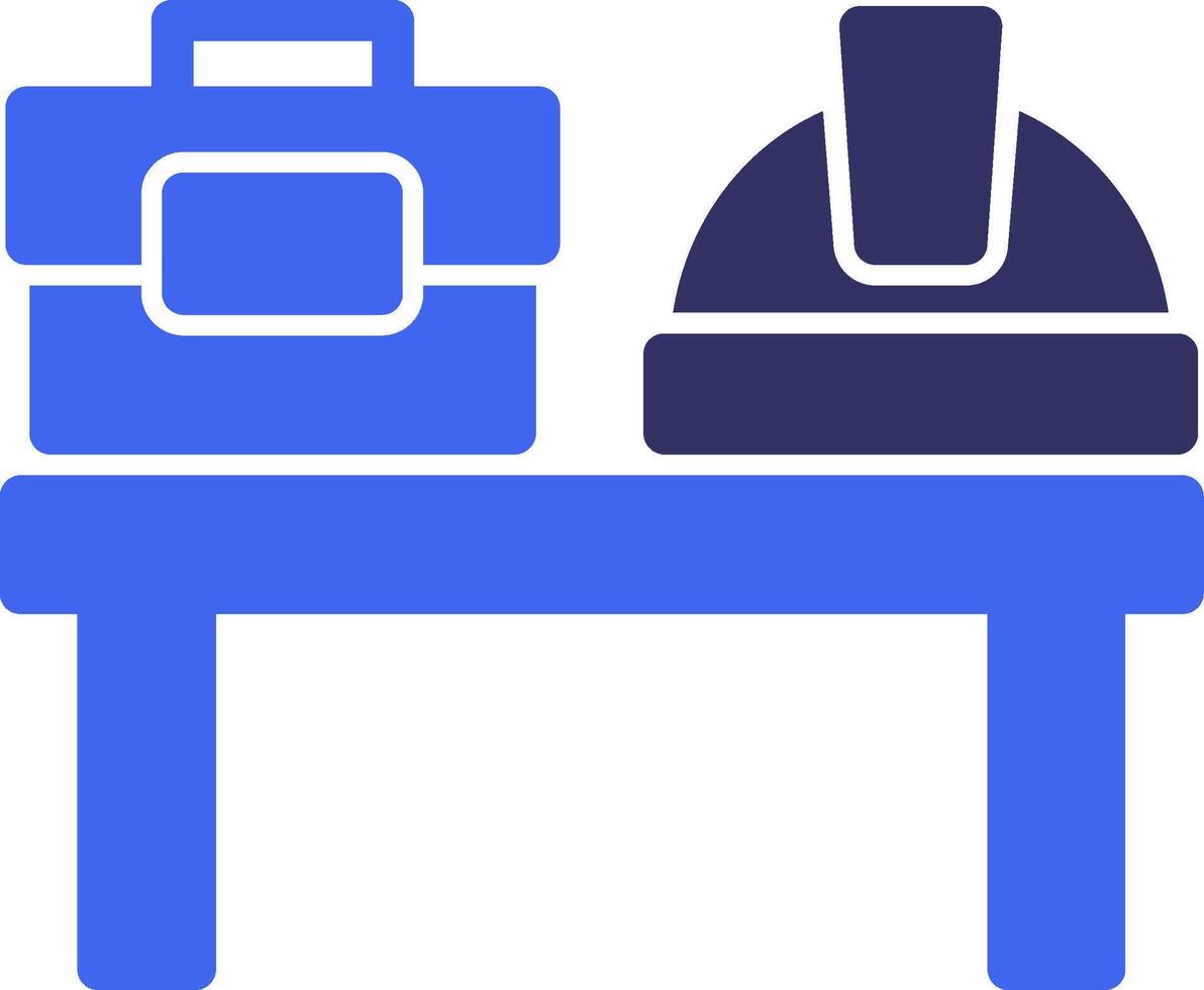 Desk Solid Two Color Icon vector