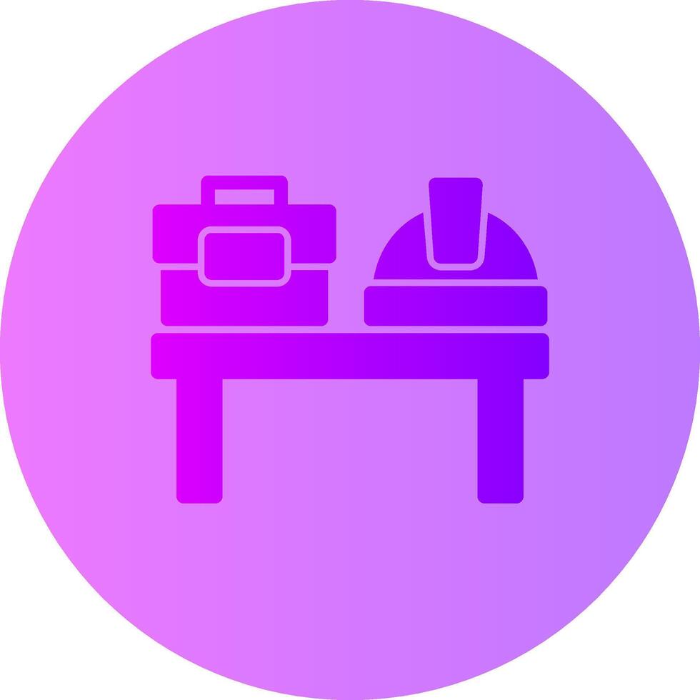 Desk Gradient Circle Icon vector