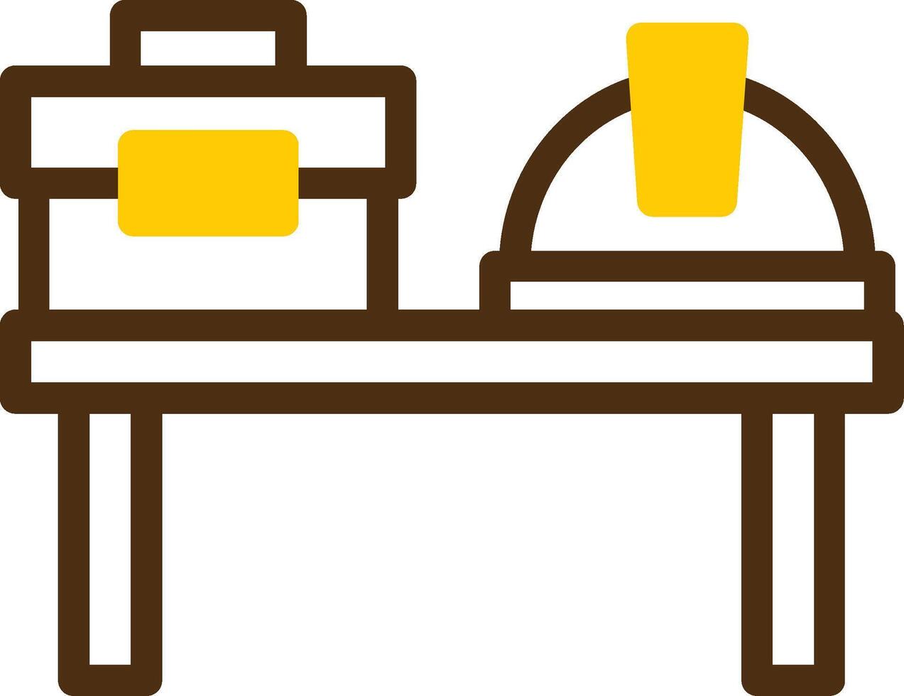 Desk Yellow Lieanr Circle Icon vector