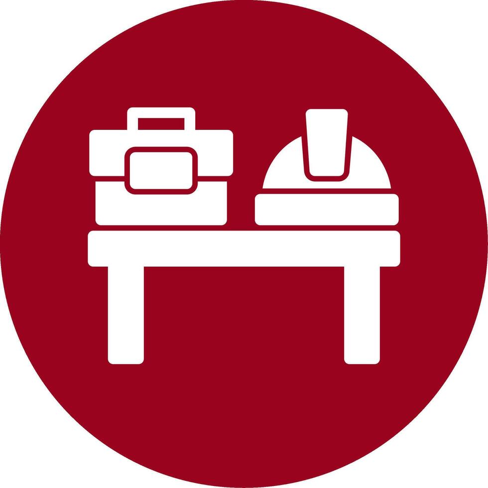Desk Glyph Circle Icon vector