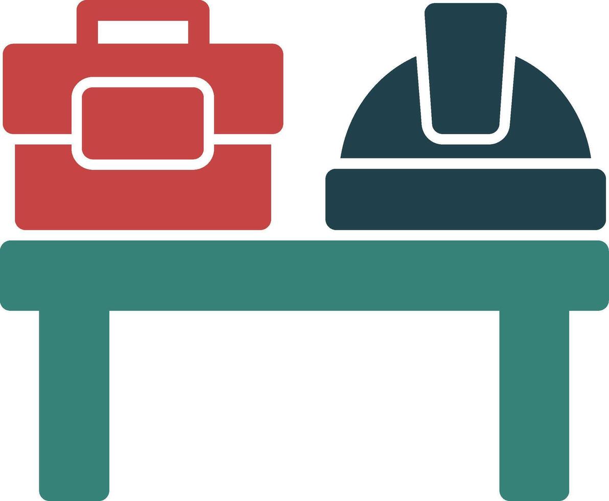 Desk Line Circle Icon vector