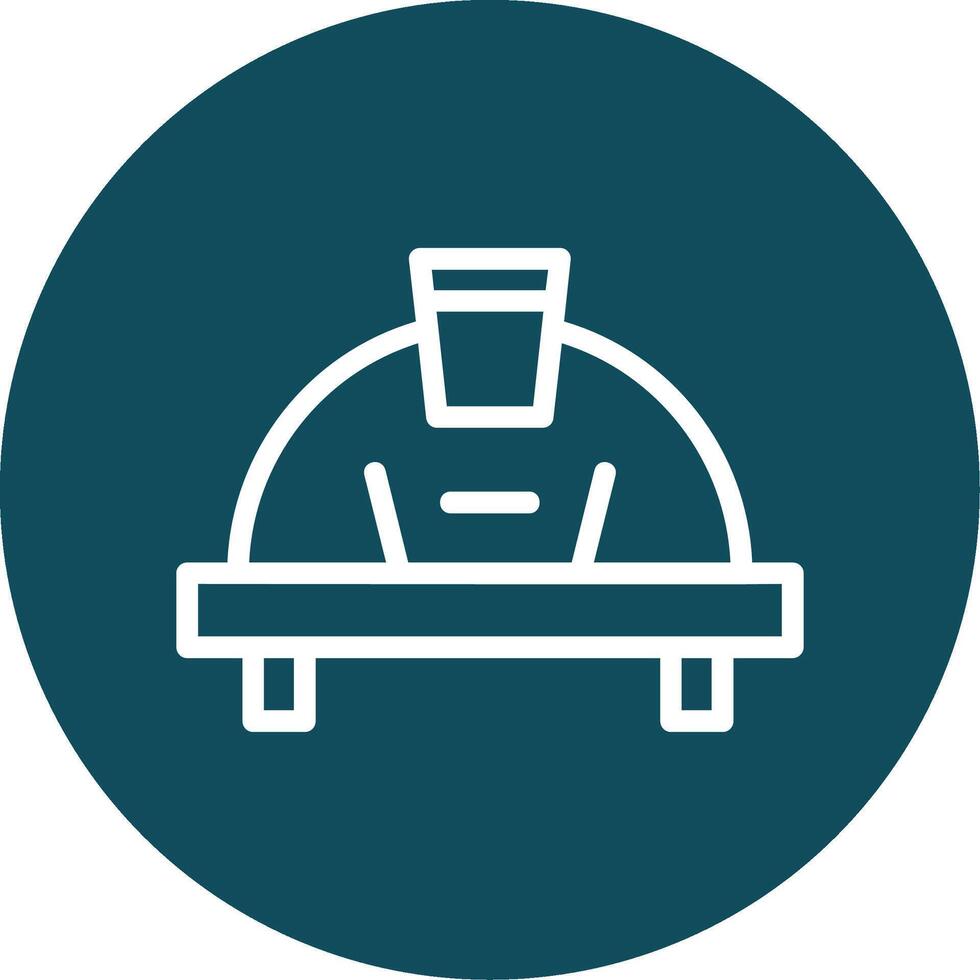 Hard Hat Outline Circle Icon vector