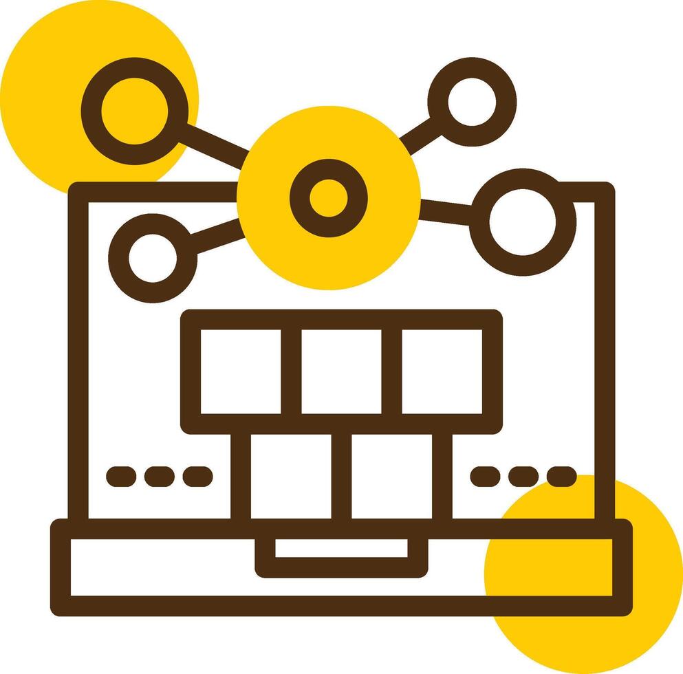 Online networking Yellow Lieanr Circle Icon vector