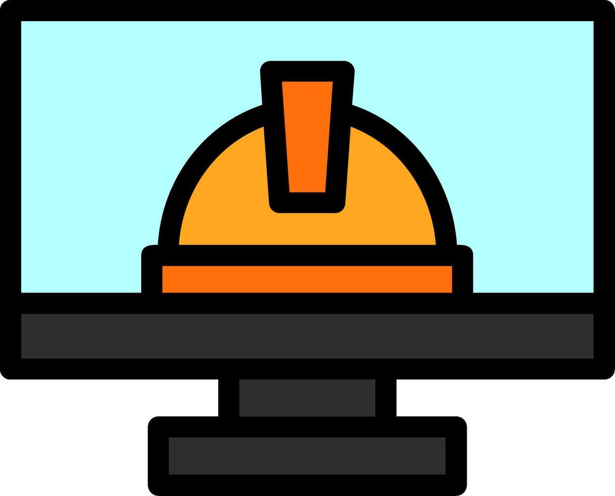 Monitor Line Filled Icon vector