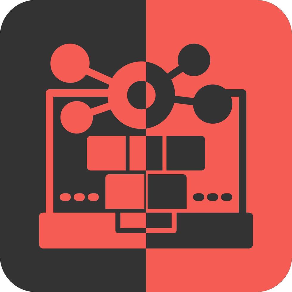 Online networking Red Inverse Icon vector