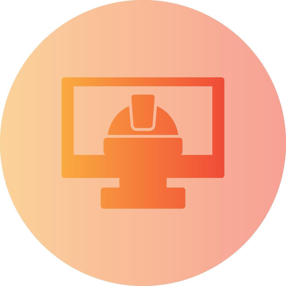 Monitor Gradient Circle Icon vector