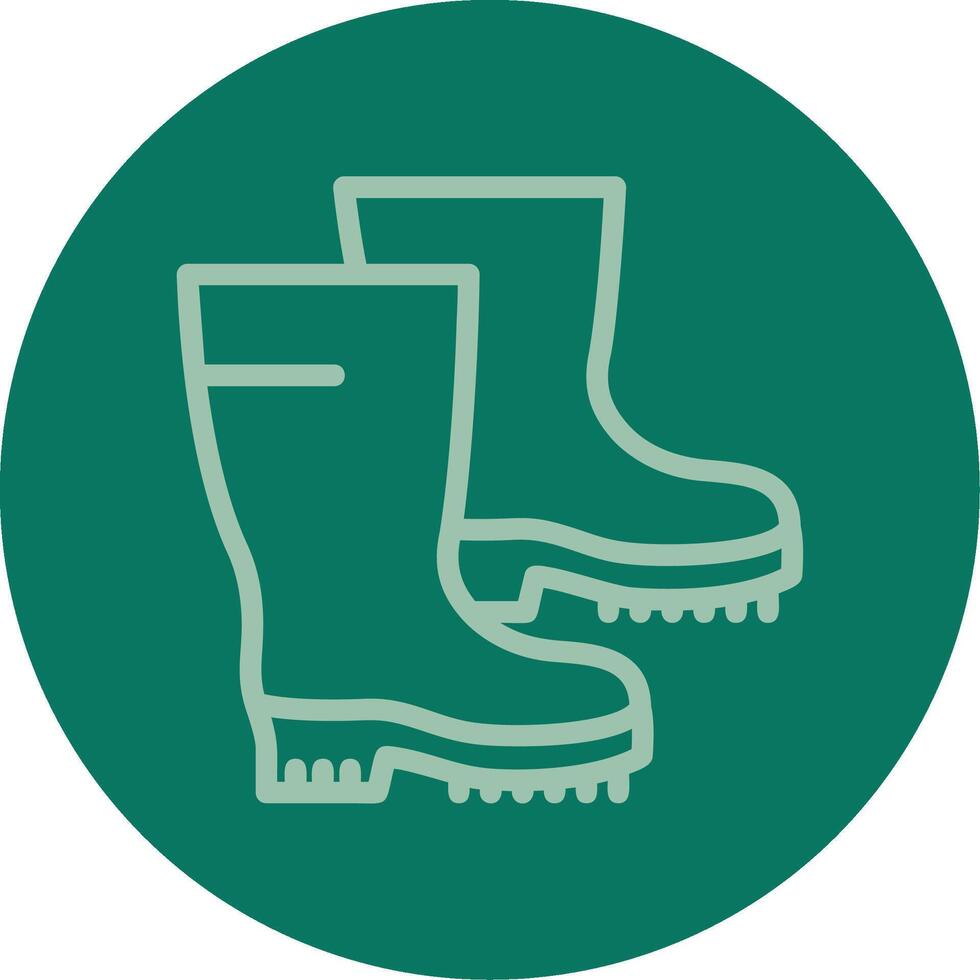 Work Boots Line Multi color Icon vector