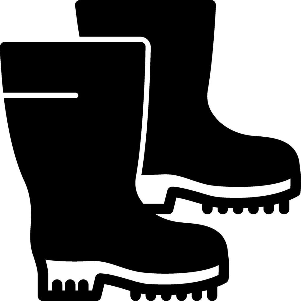 trabajo botas glifo icono vector