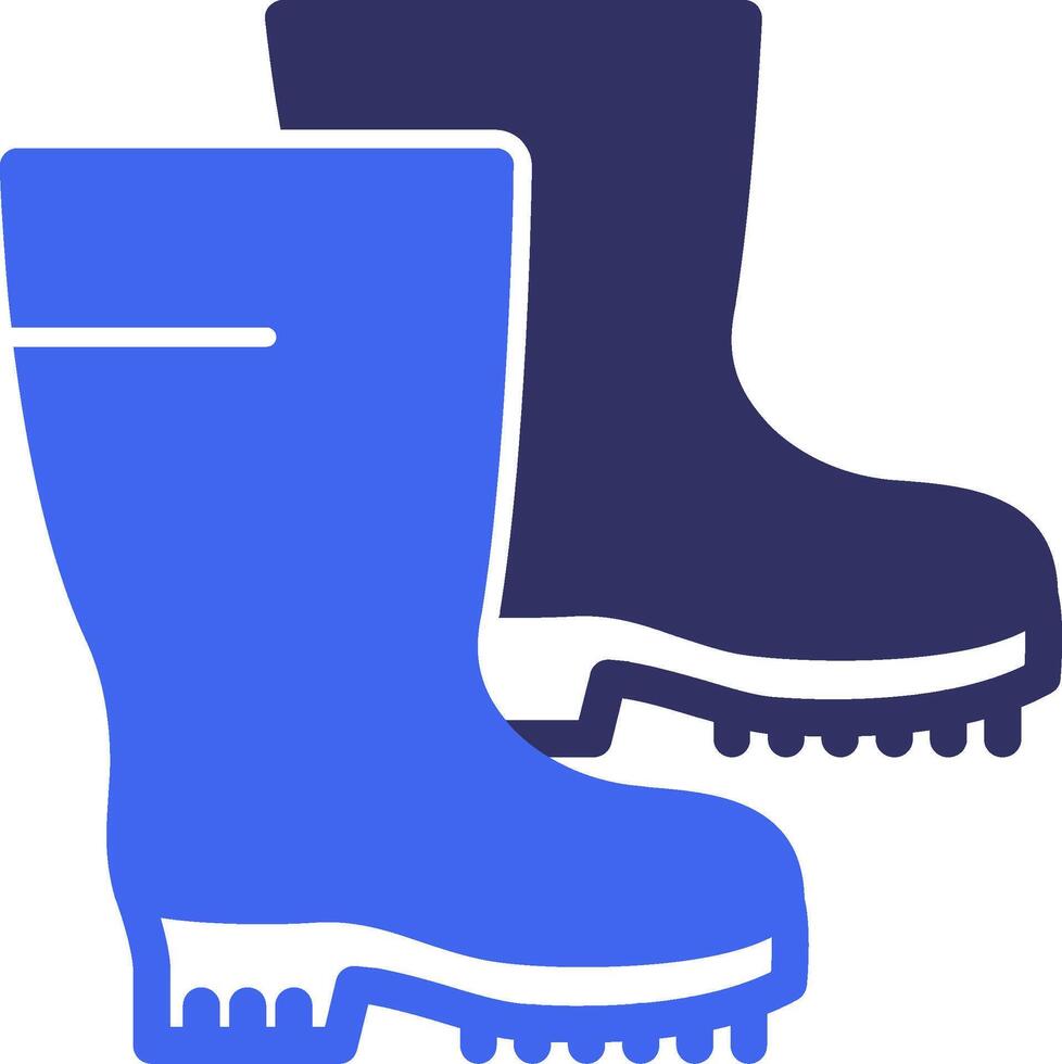 Work Boots Solid Two Color Icon vector