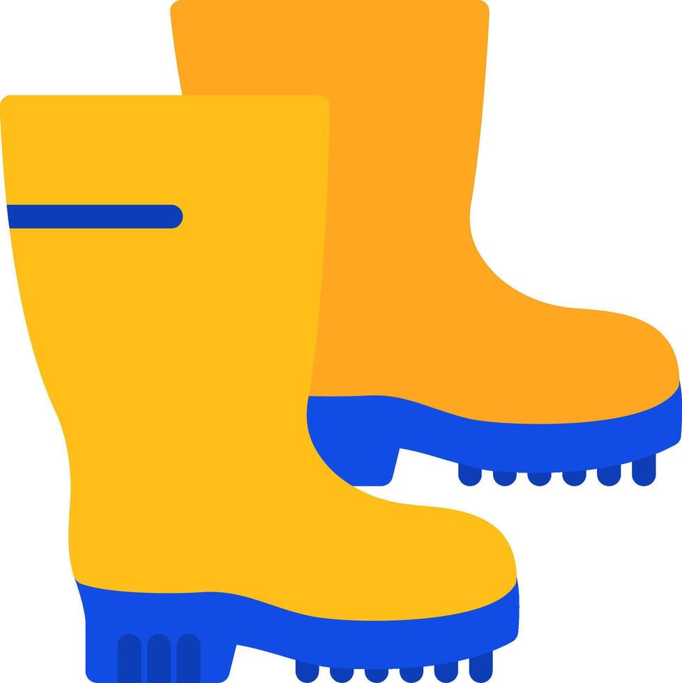 Work Boots Flat Two Color Icon vector