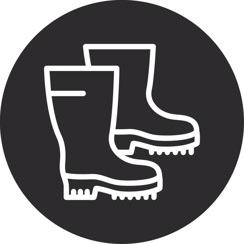 Work Boots Inverted Icon vector