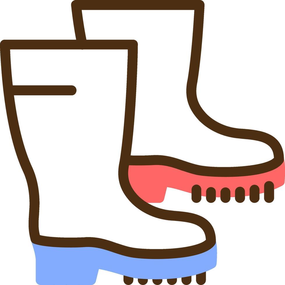 Work Boots Color Filled Icon vector
