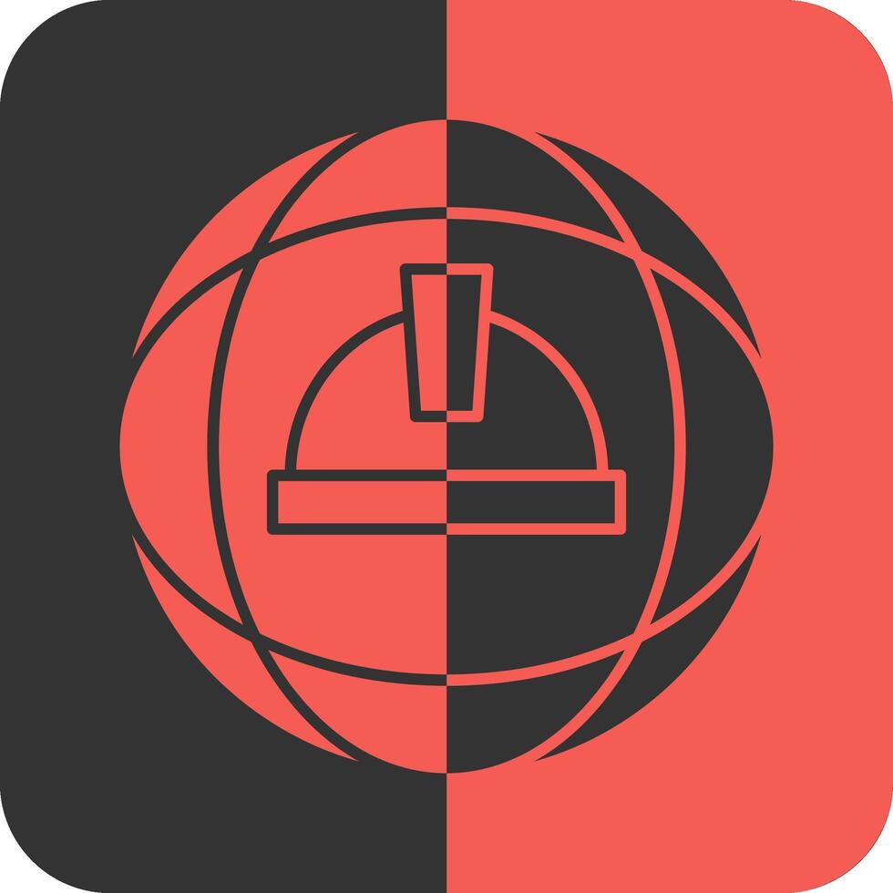 Globe Red Inverse Icon vector