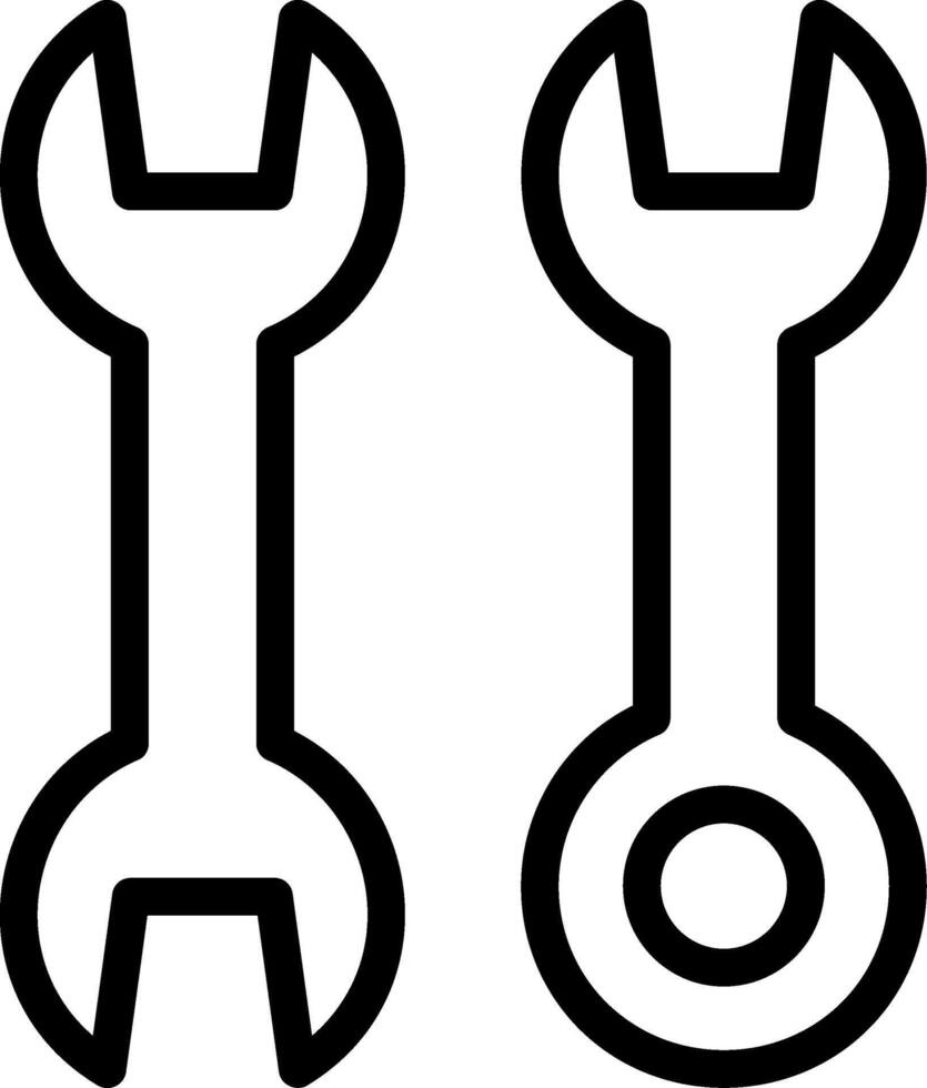 Wrench Line Icon vector