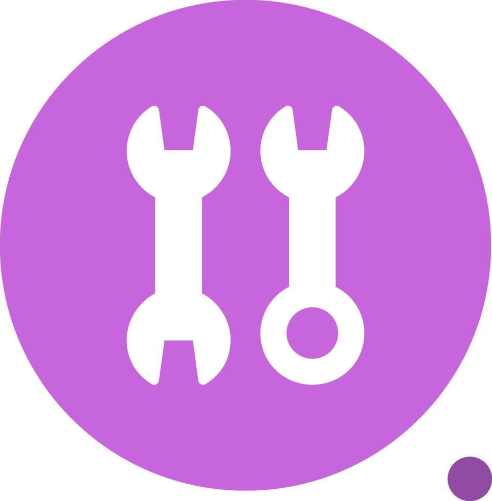 Wrench Glyph Shadow Icon vector