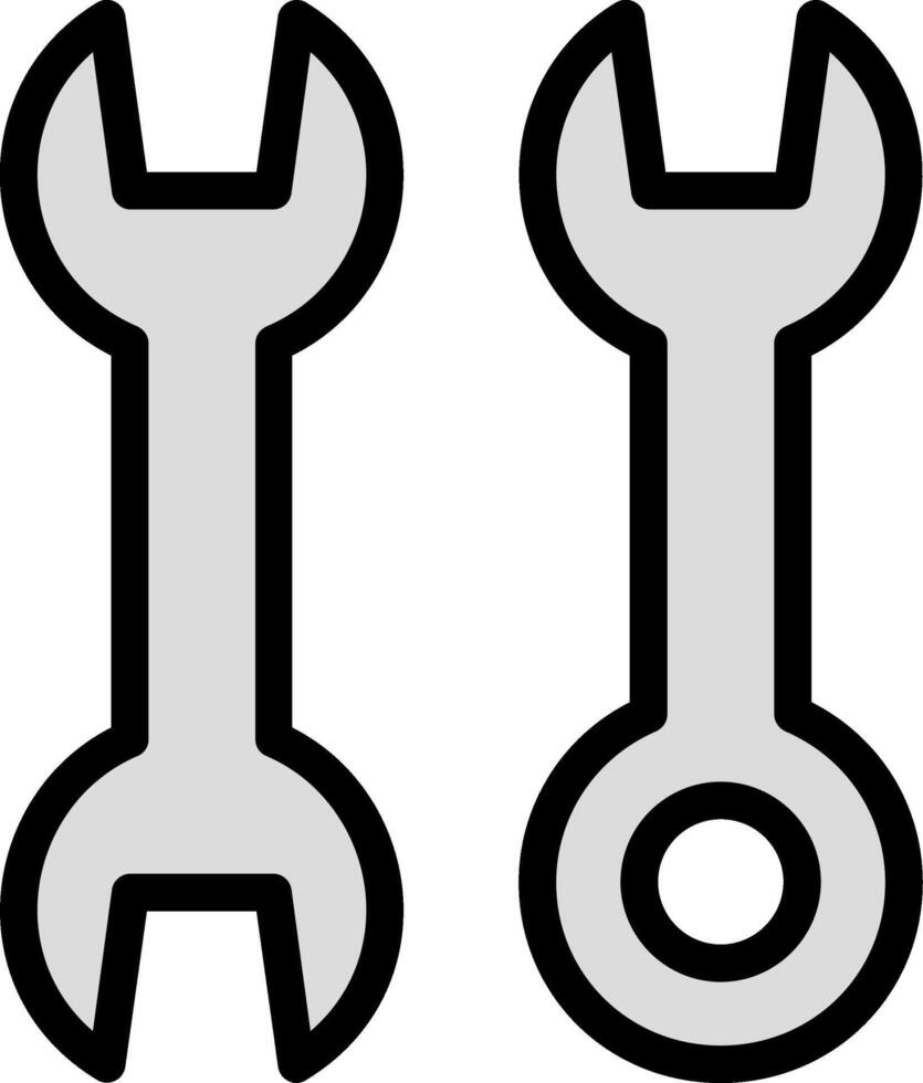 Wrench Line Filled Icon vector