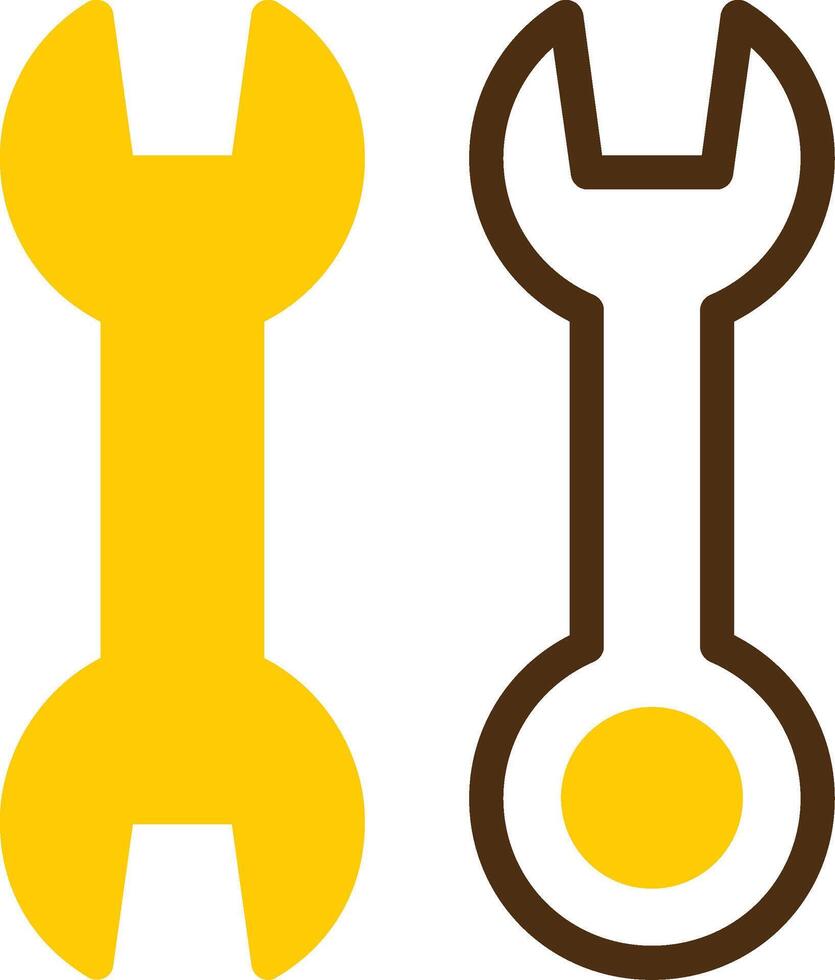 Wrench Yellow Lieanr Circle Icon vector