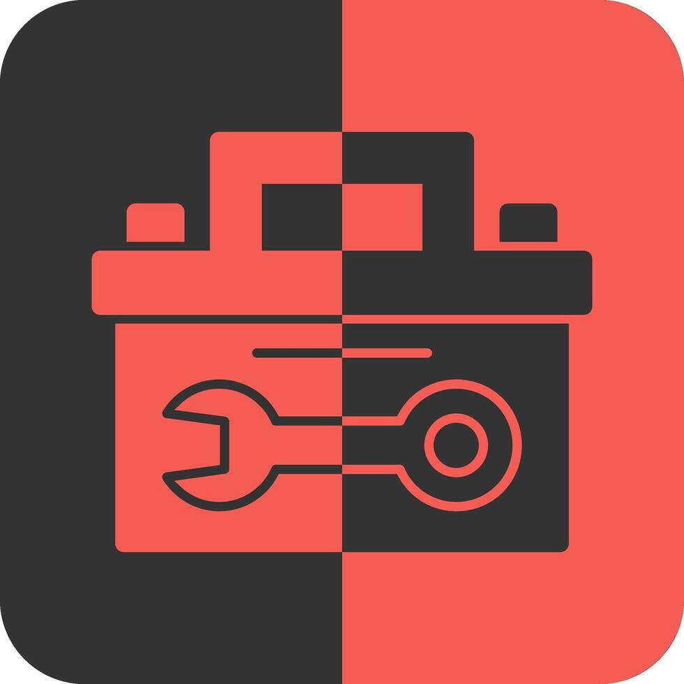 Toolbox Red Inverse Icon vector
