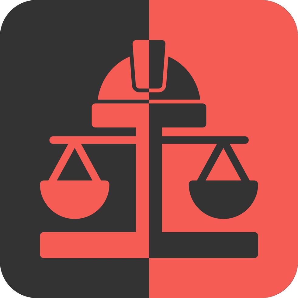 Balance Scale Red Inverse Icon vector