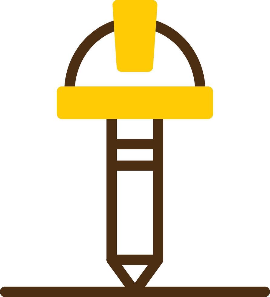 Pen Yellow Lieanr Circle Icon vector