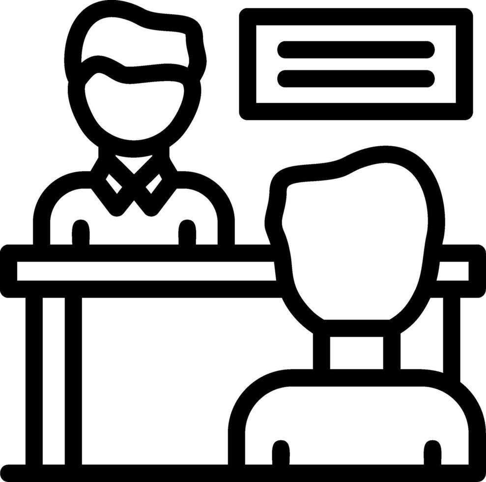 Interviewer and interviewee Line Icon vector
