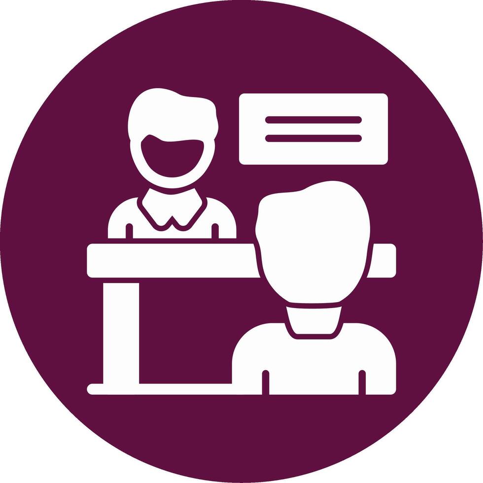 Interviewer and interviewee Glyph Circle Icon vector