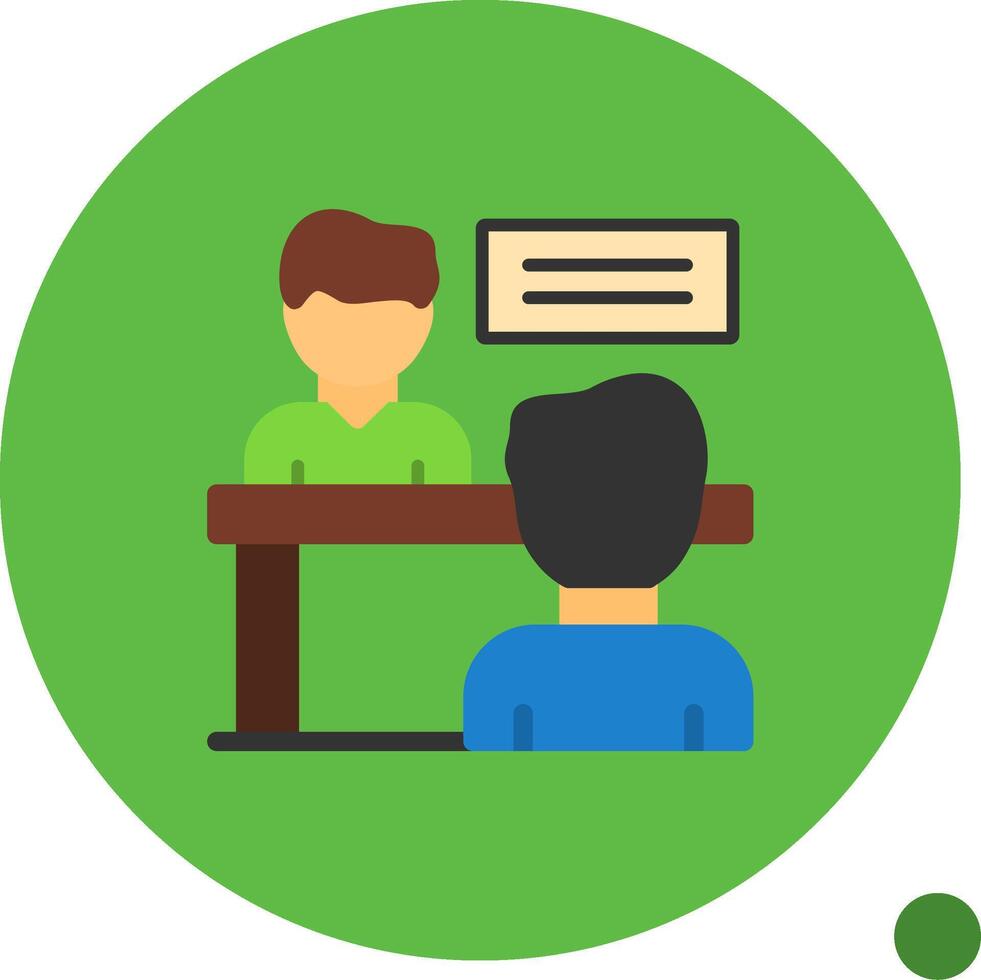 Interviewer and interviewee Flat Shadow Icon vector