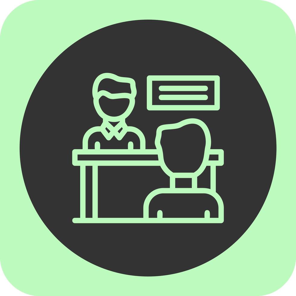 Interviewer and interviewee Linear Round Icon vector