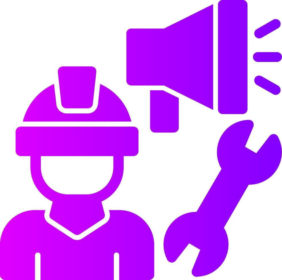 Megaphone Solid Multi Gradient Icon vector